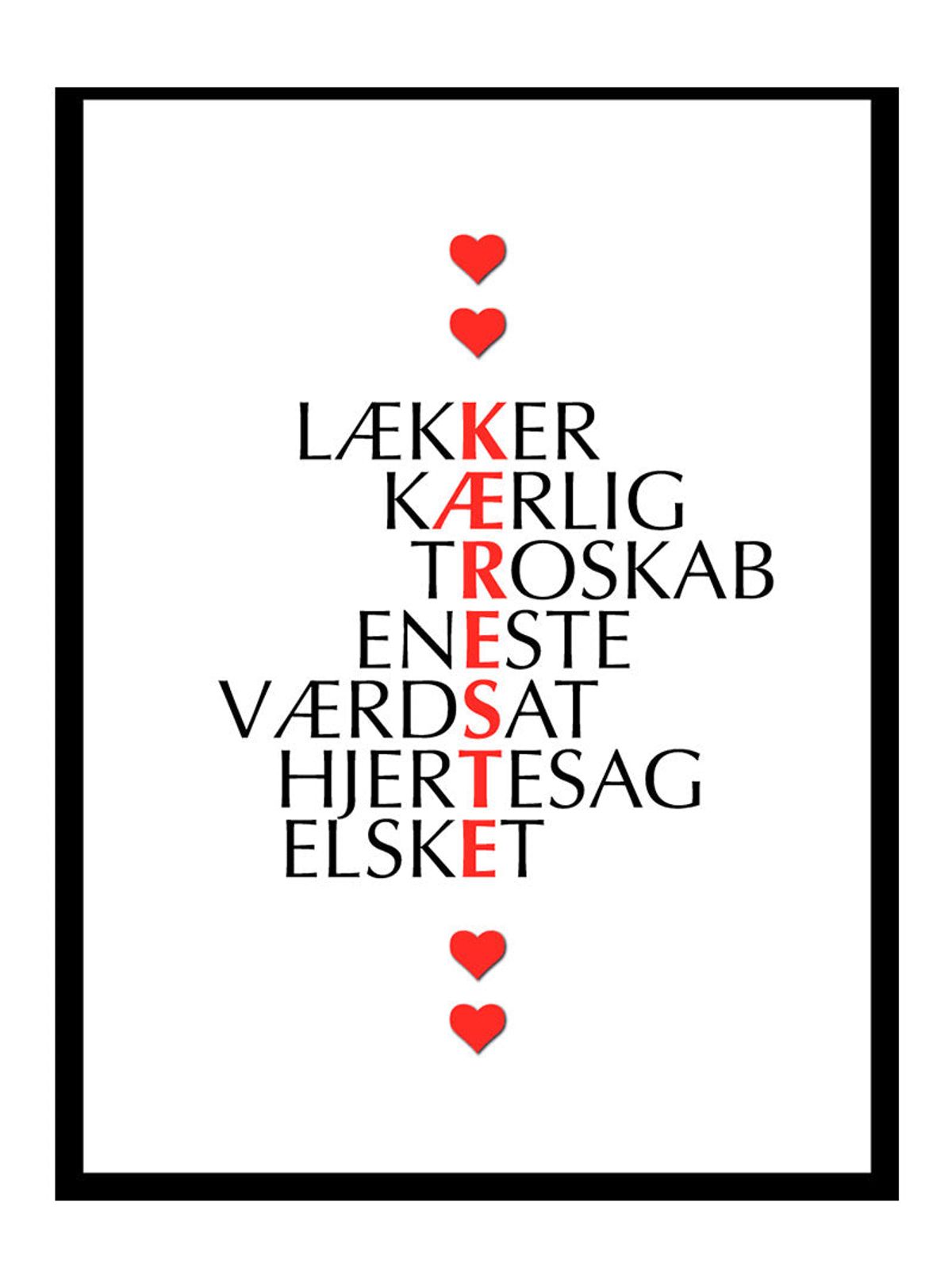 Kæreste citat plakat