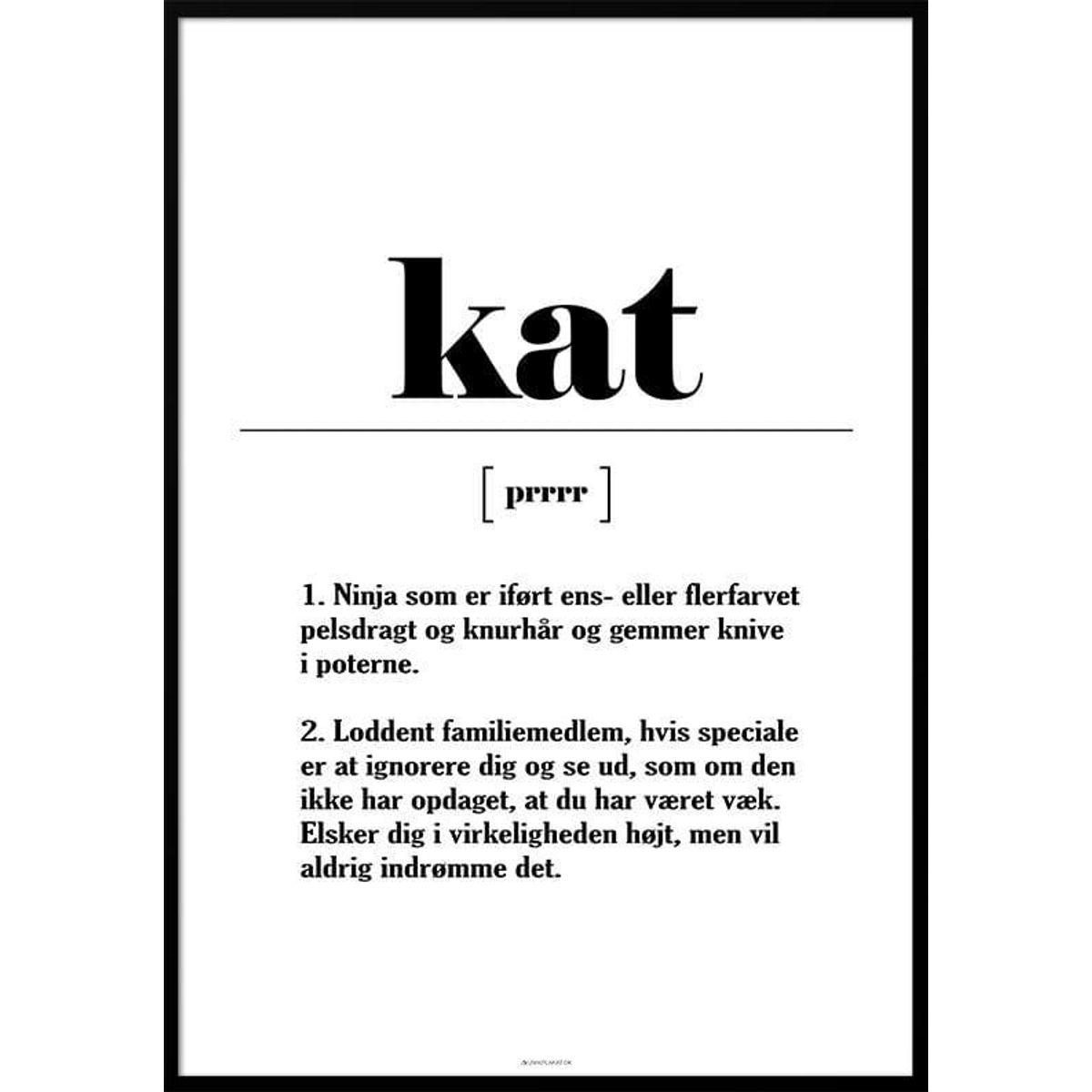 Kærlig definitionsplakat kat