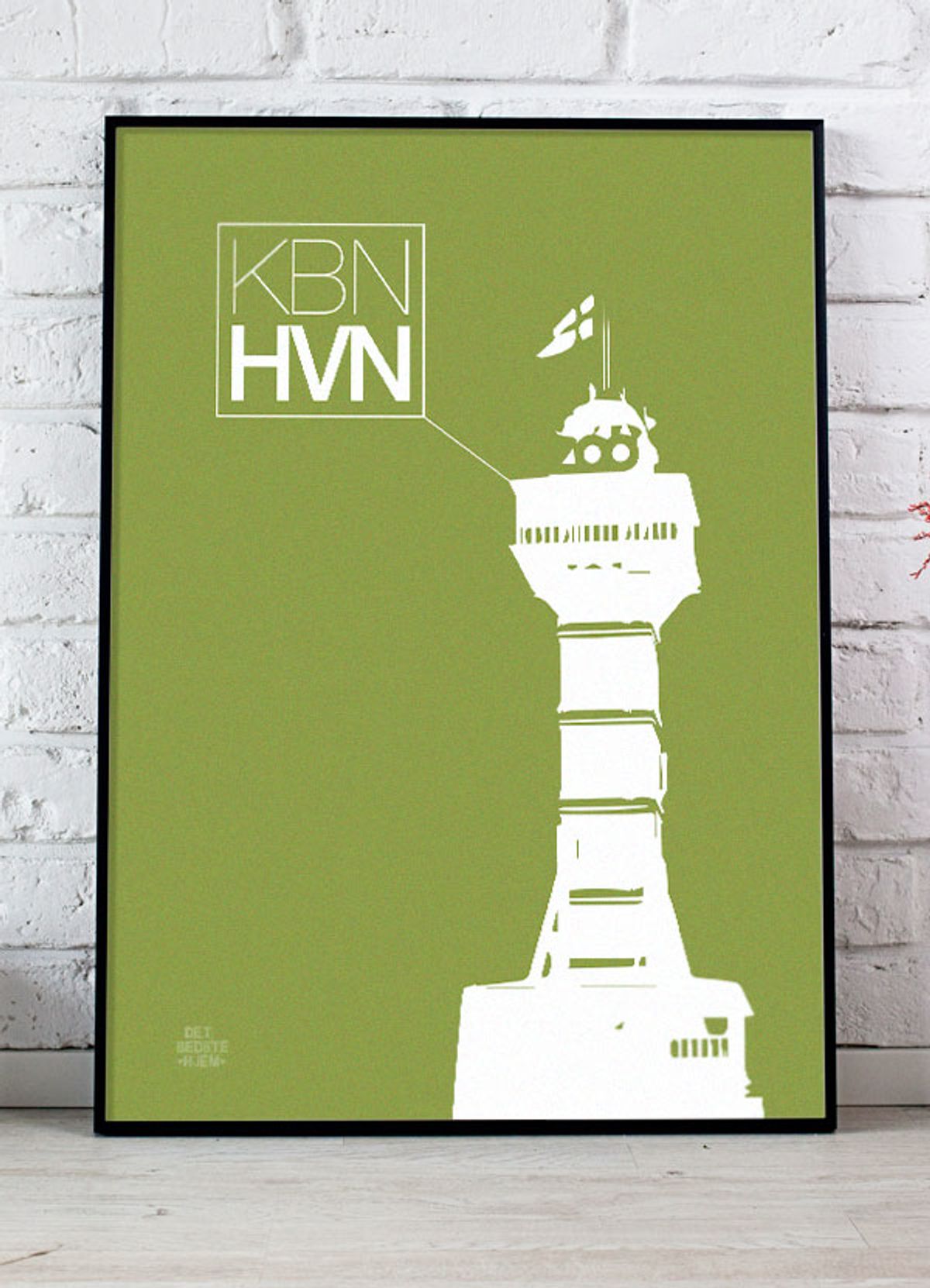 København-plakat med zoo-tårnet (grøn) - 50 x 70 cm - Kr. 279,-