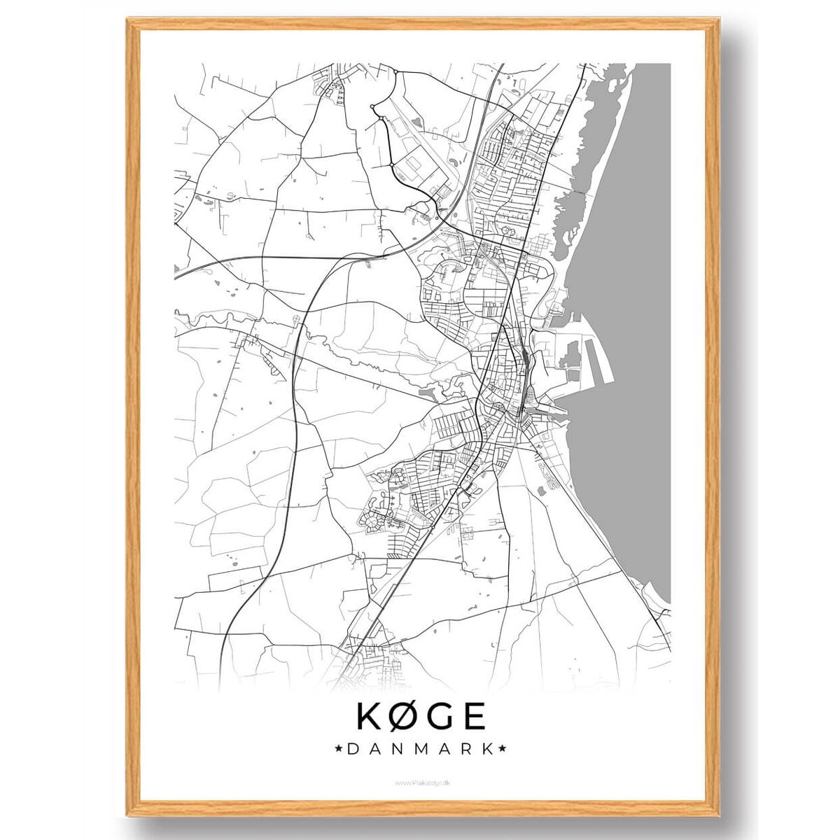 Køge by plakat - hvid (Størrelse: XS - 15x21cm (A5))