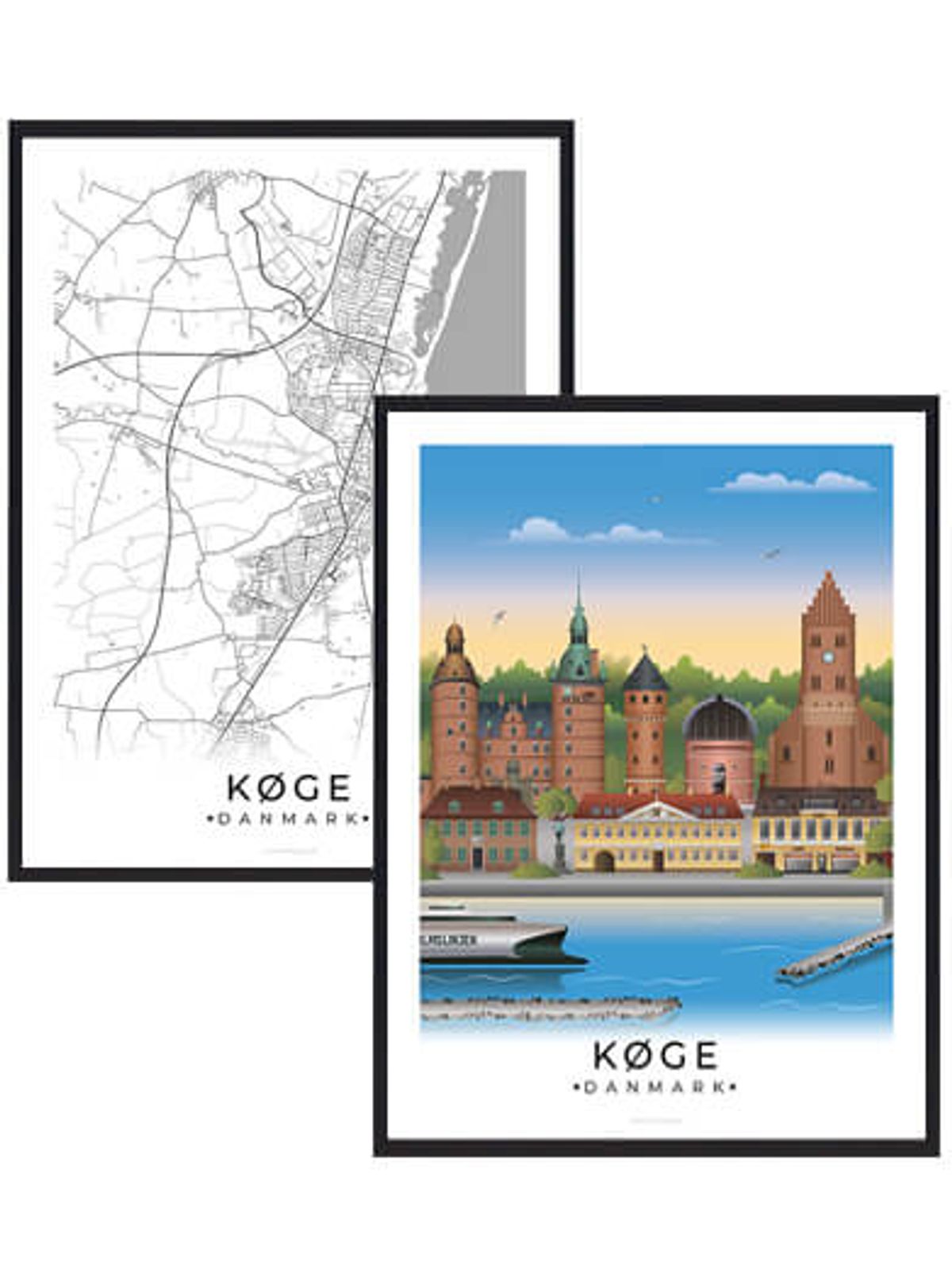 Køge byplakatsæt (Størrelse: L - 50x70cm (B2))