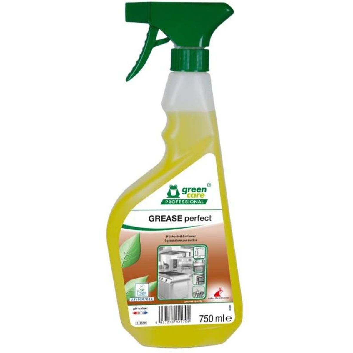 Køkkenaffedter, Green Care Professional GREASE Perfect, 750 ml, klar-til-brug, med farve, uden parfume