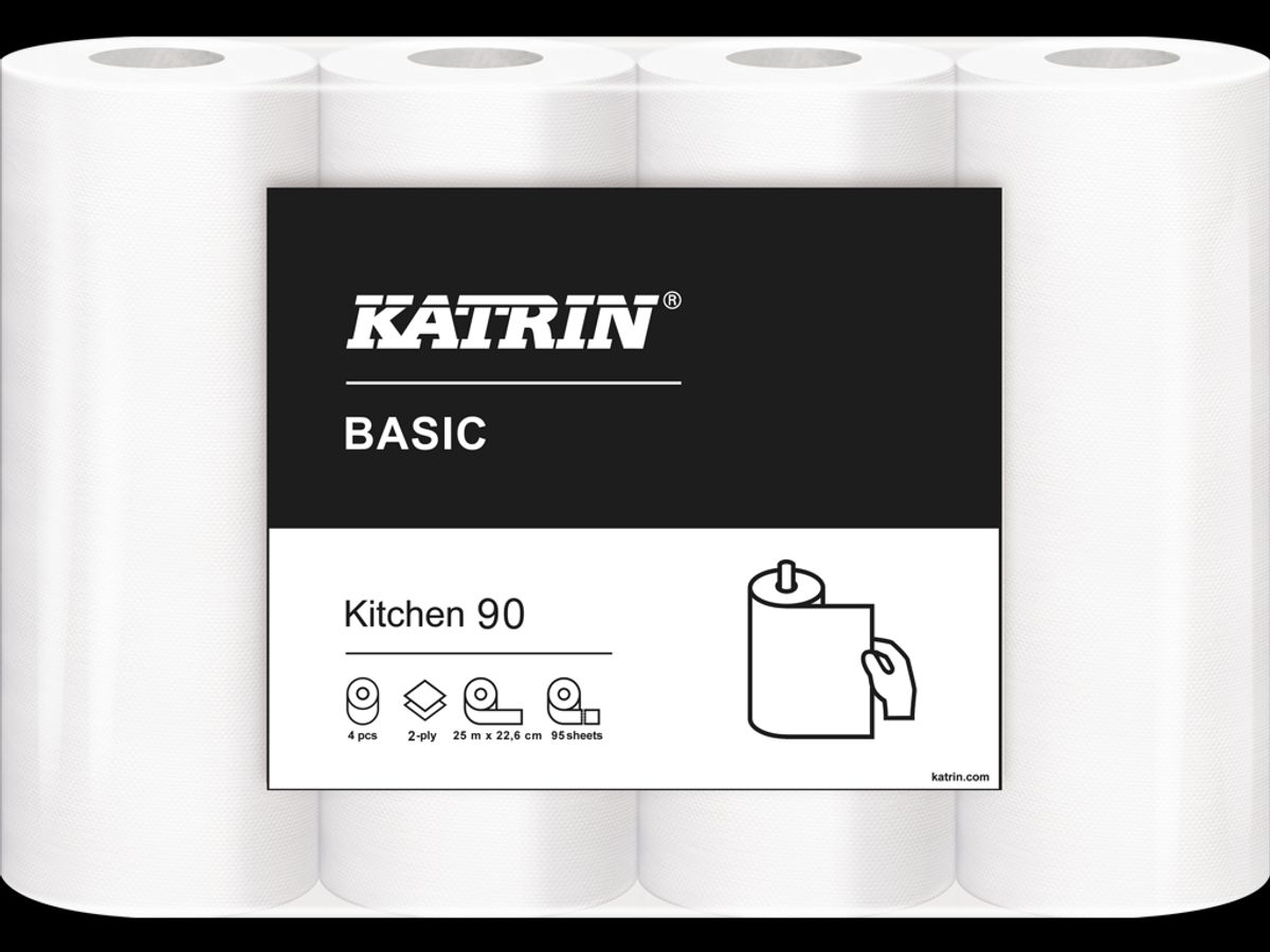 Køkkenrulle Katrin Basic Kitchen 90 2-lags Hvid 32 Ruller