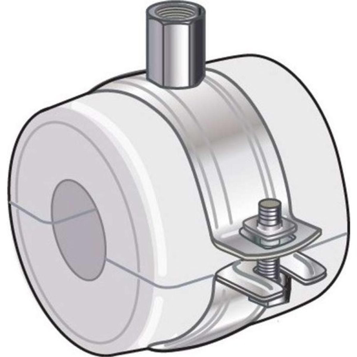 Kølerørsbøjle med rørskål M8/M10 Ø108/19 mm