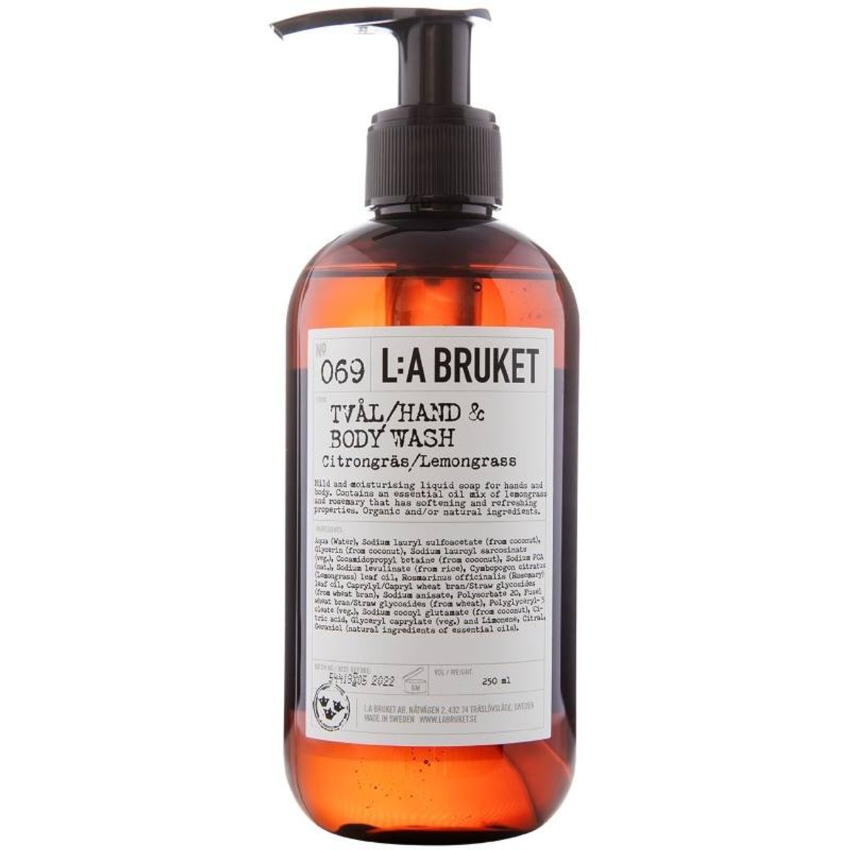 L:a Bruket 069 Hand & Body Wash 240 ml - Lemongrass