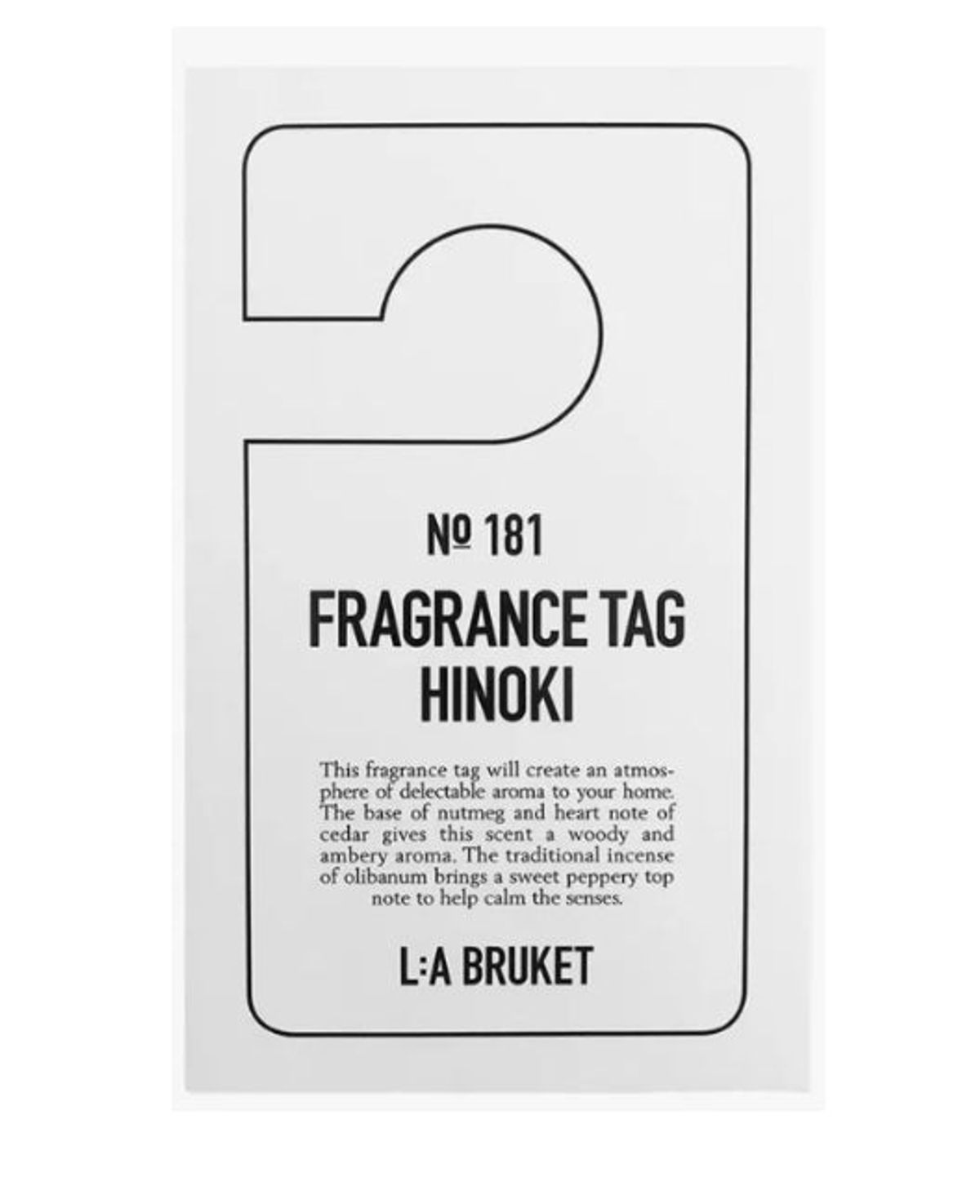 L:a Bruket | Fragrance tag Hinoki