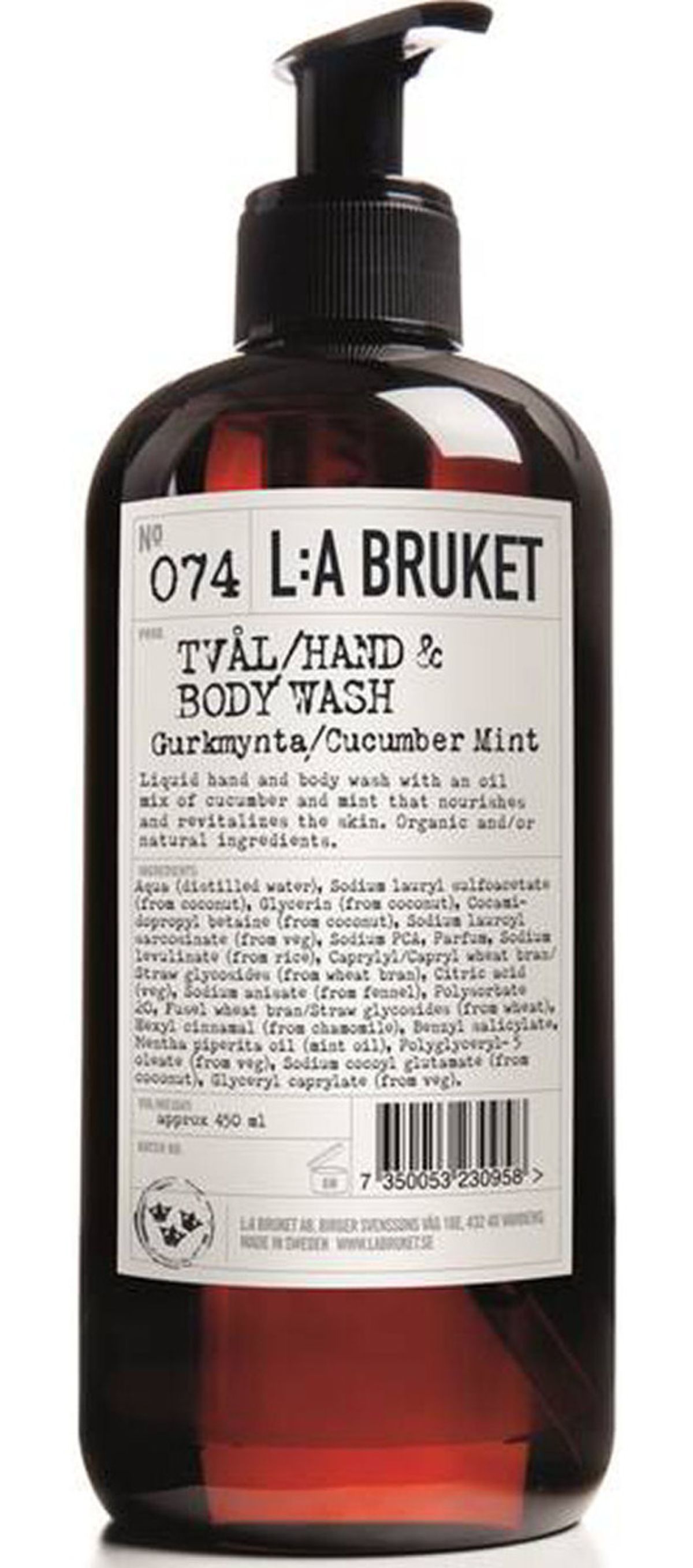 L:A bruket hand & body wash no. 074 cucumber mint 450ml