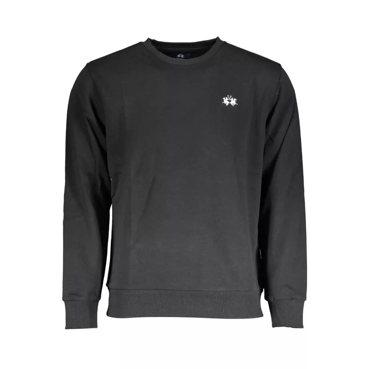 La Martina Black Cotton Men Sweater