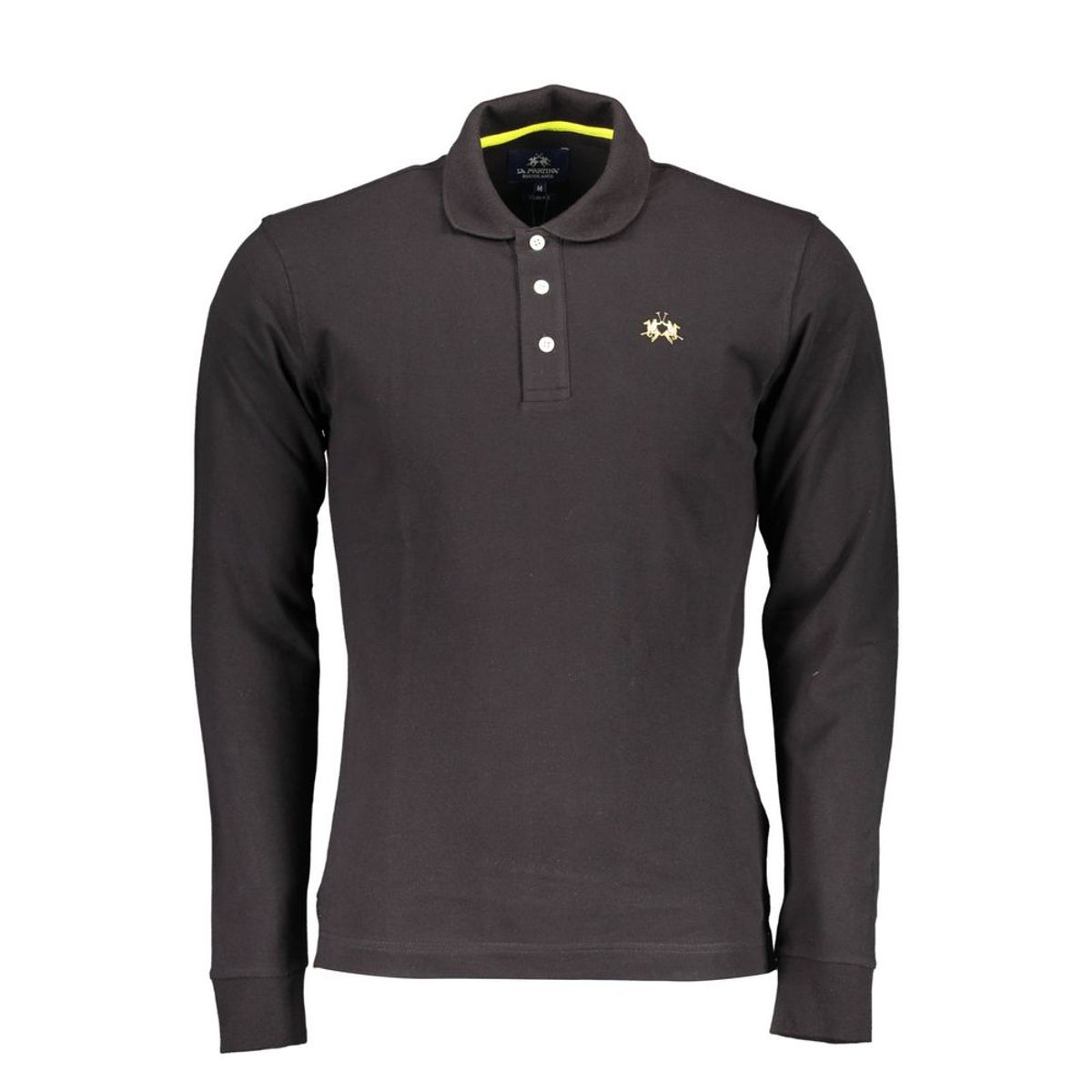 La Martina Black Cotton Polo Shirt