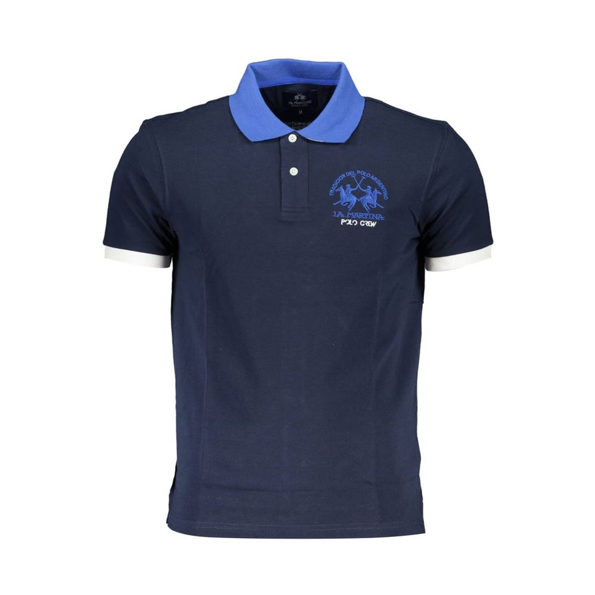 La Martina Blue Cotton Men Polo Shirt