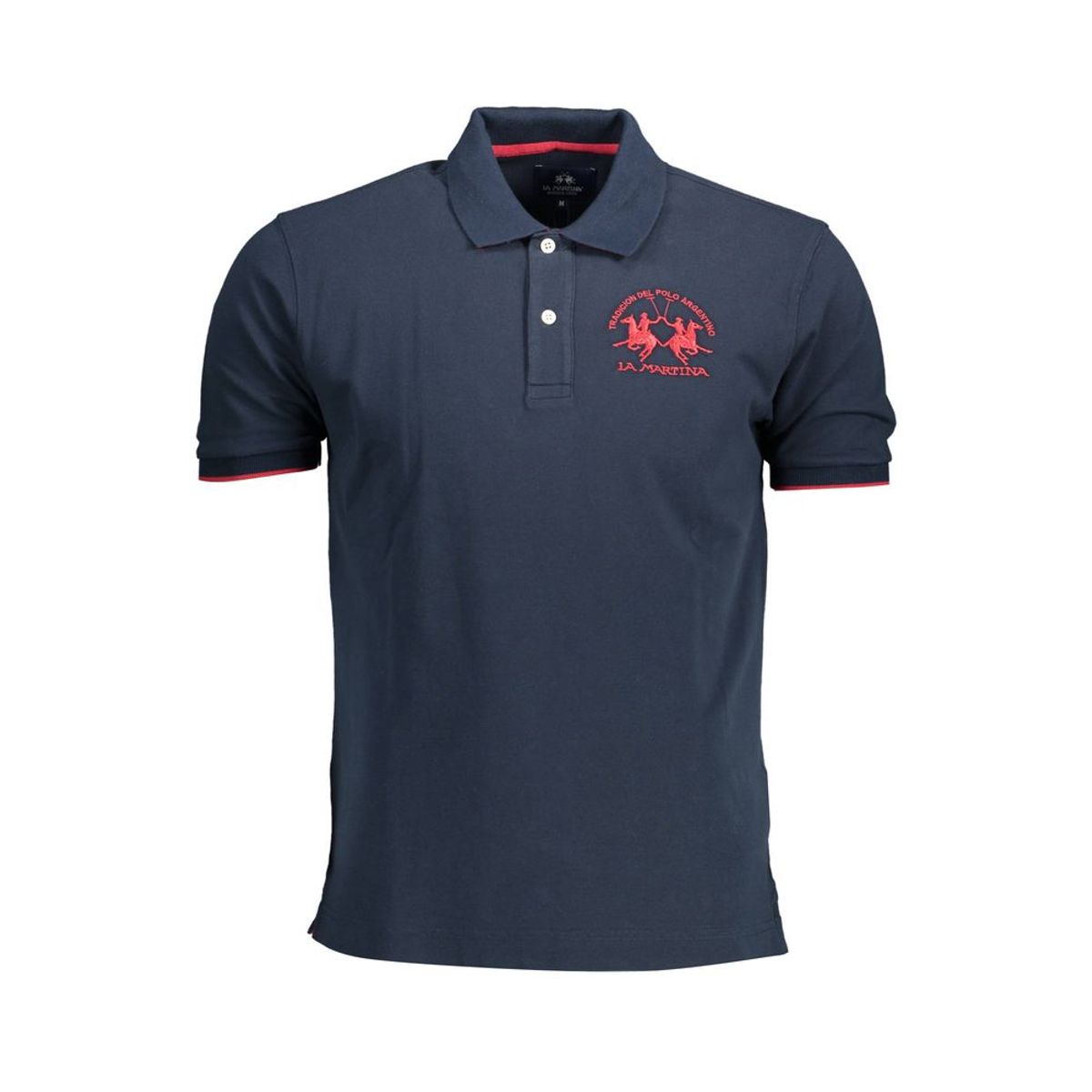 La Martina Blue Cotton Men Polo Shirt