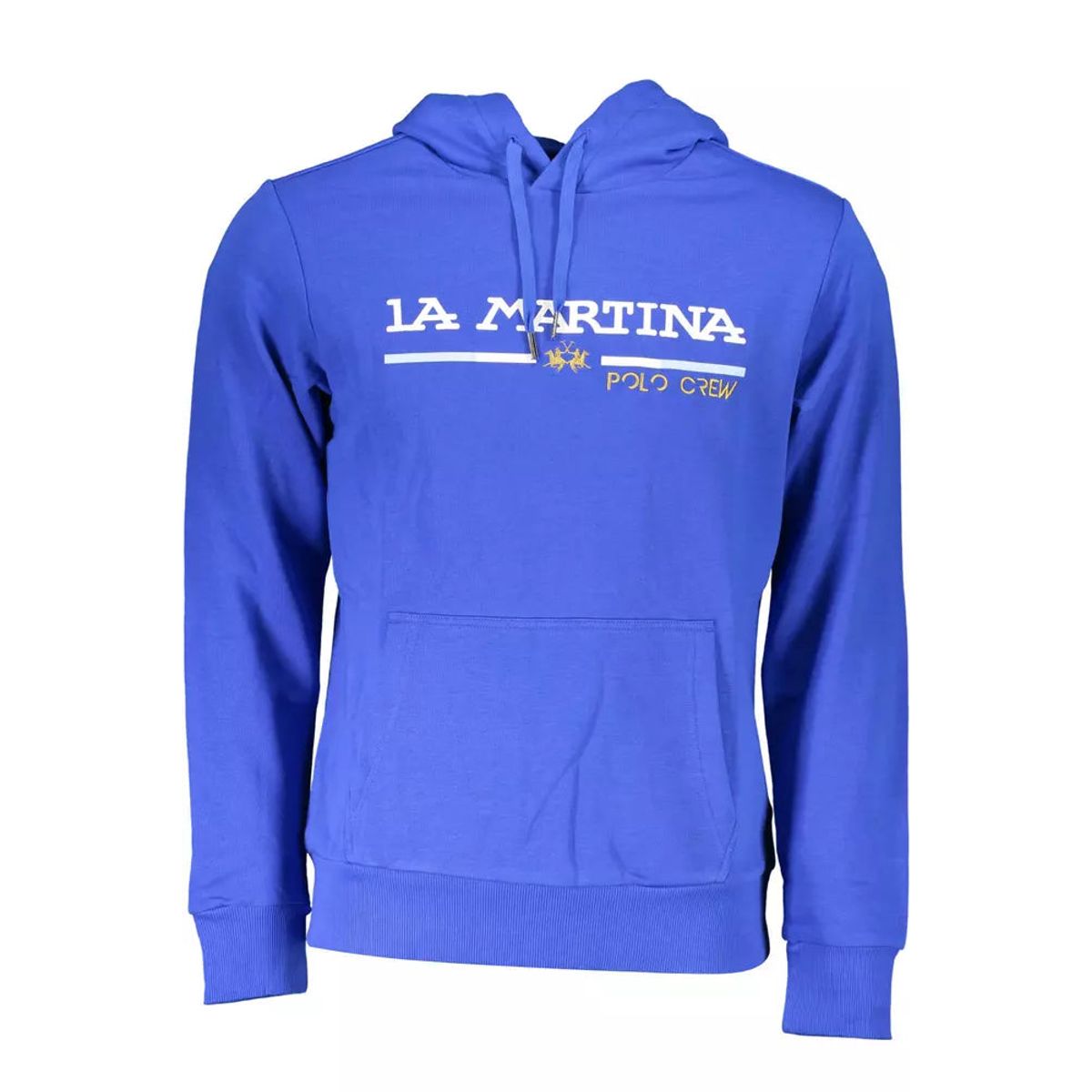 La Martina Blue Cotton Men Sweater