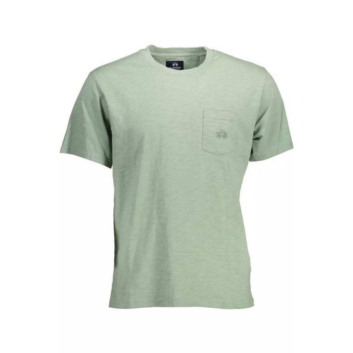 La Martina Chic Embroidered Green Tee with Pocket