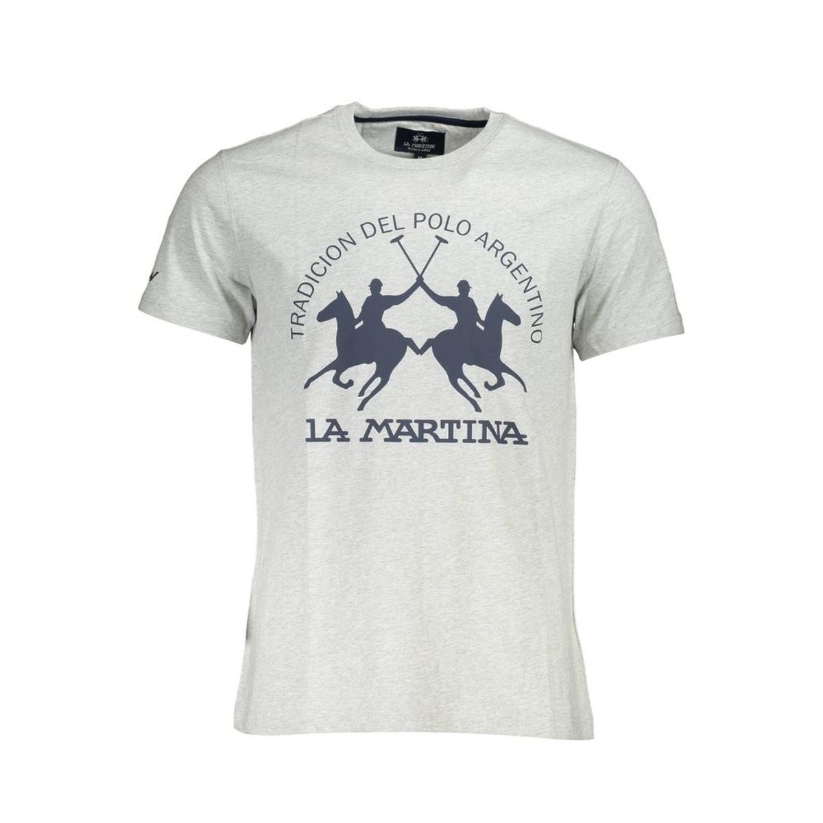 La Martina Gray Cotton Men T-Shirt