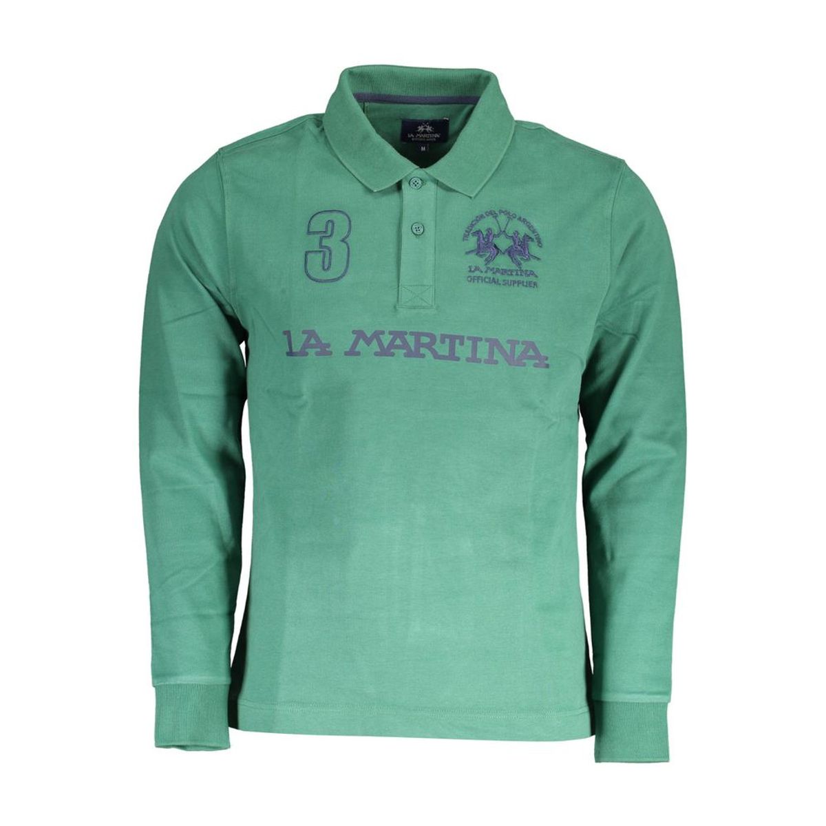 La Martina Green Cotton Men Polo Shirt