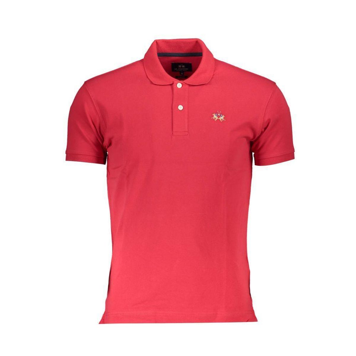 La Martina Red Cotton Men Polo Shirt