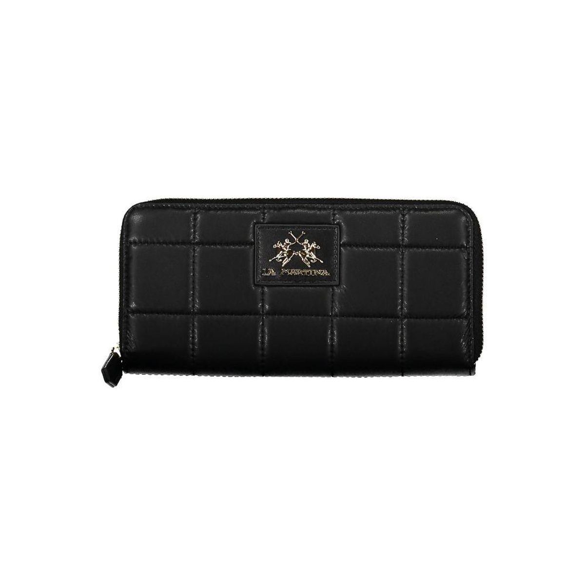 La Martina Sleek Black Polyurethane Wallet