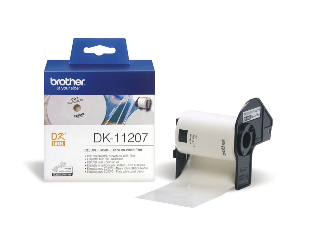 Label Brother Dk11207 ø 58mm Hvid 100 stk