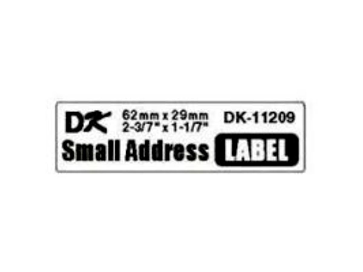 Label Brother Dk11209 29x62mm Hvid 800 stk