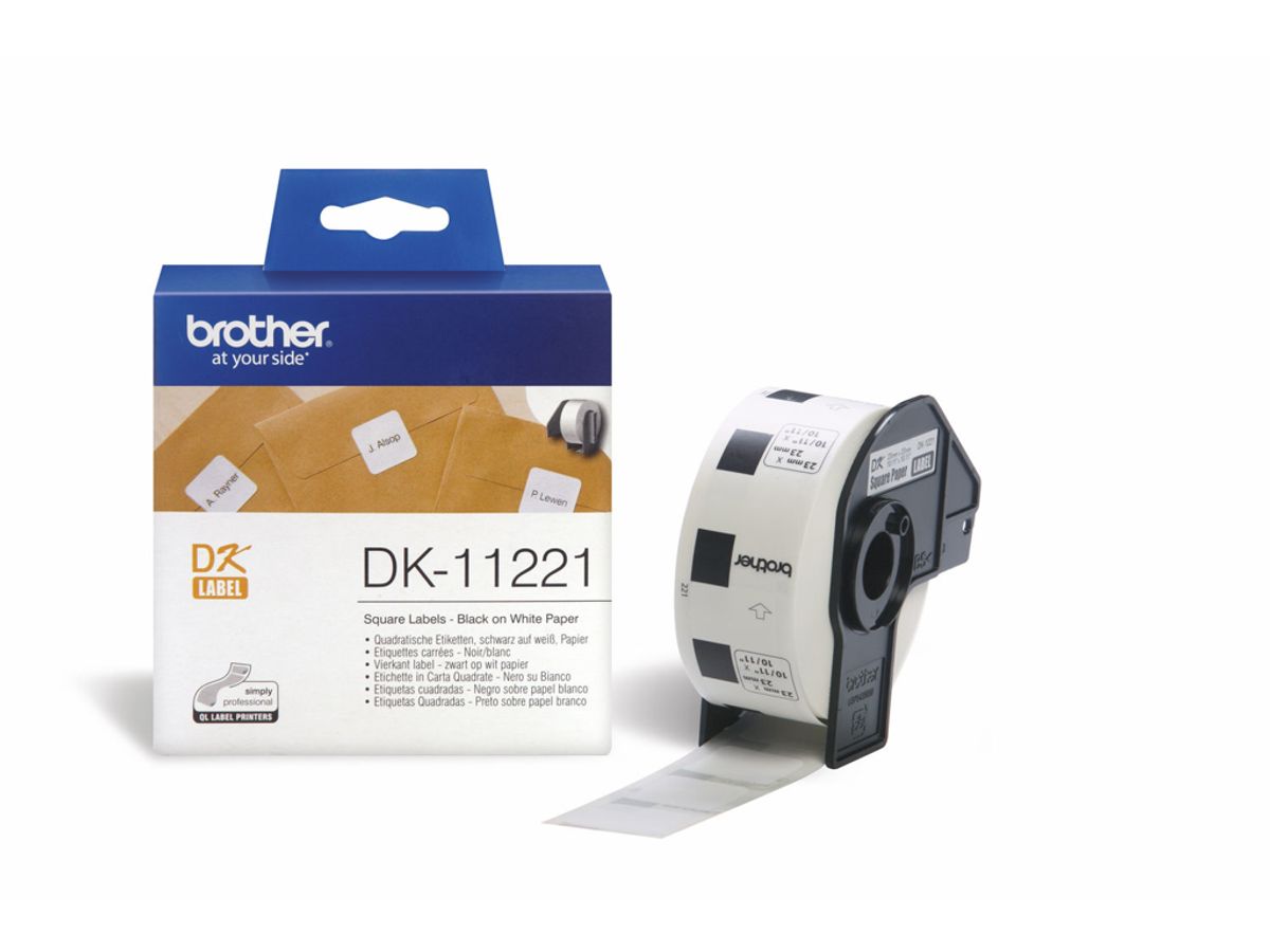 Label Brother Dk11221 23x23mm Hvid 1000 stk