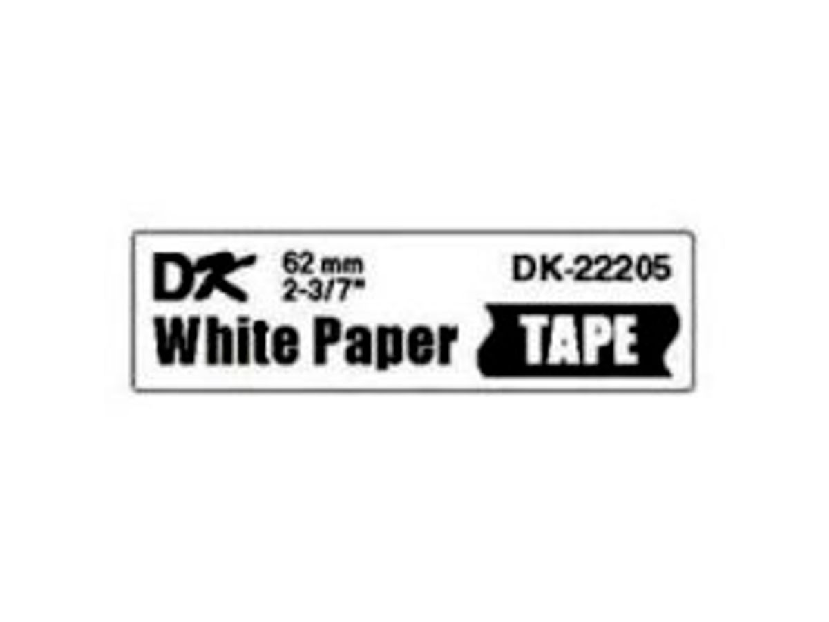 Label Brother Dk22205 62mm x 30,48 Meter Hvid Papir