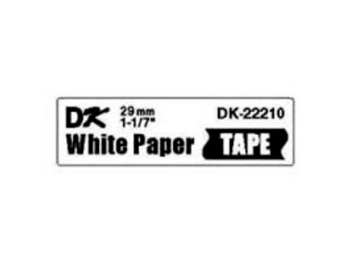 Label Brother Dk22210 29mm x 30,48 Meter Hvid Papir