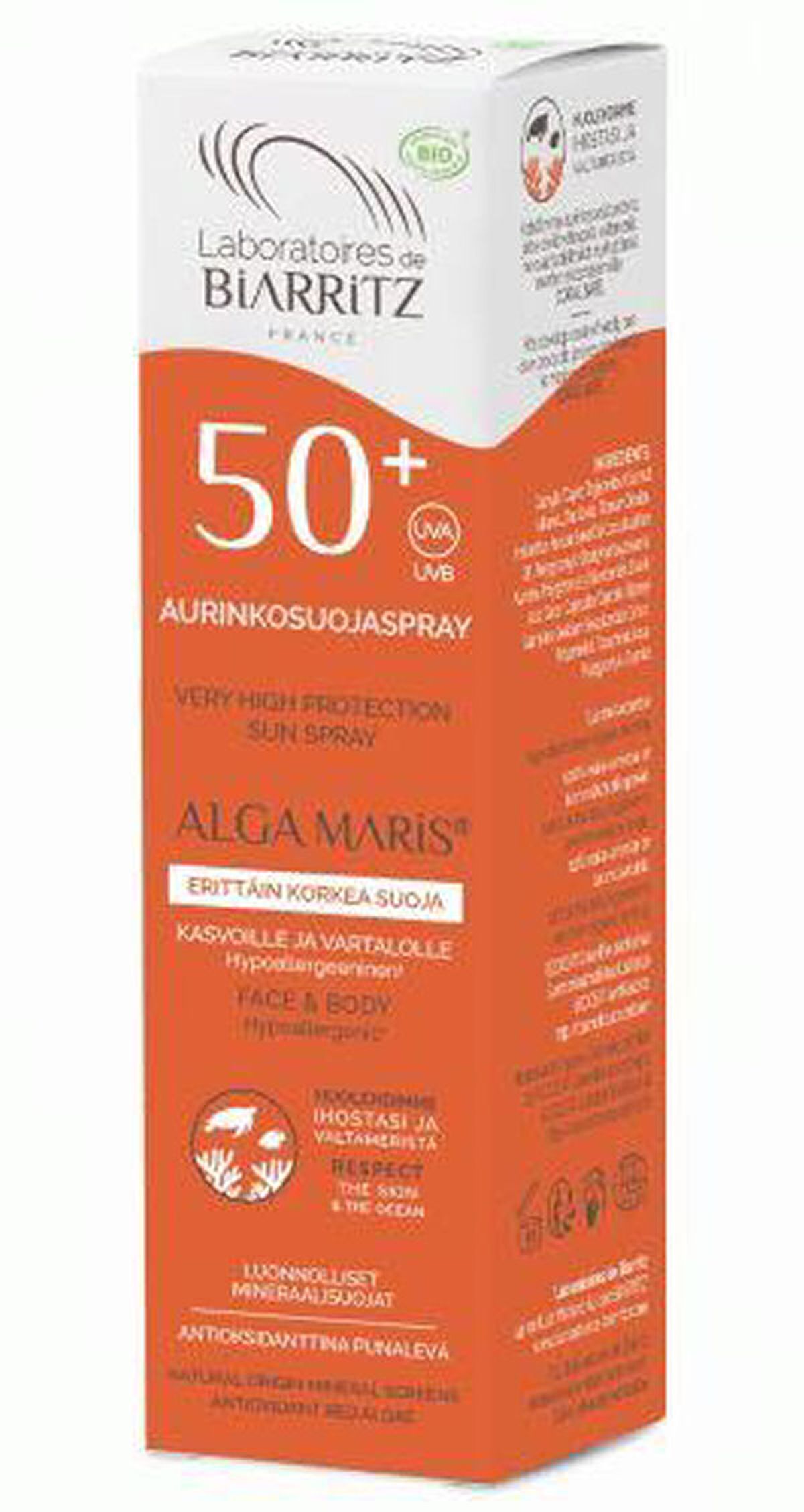 Laboratoires de biarritz france alga maris SPF50+ very high protection sun spray 100ml