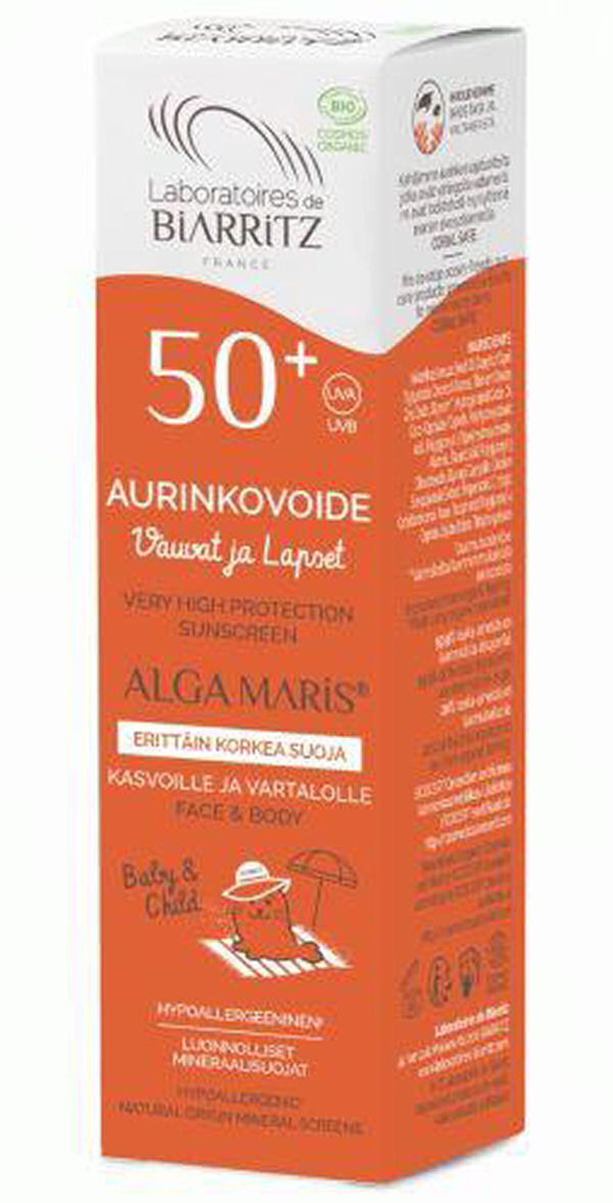 Laboratoires de biarritz france alga maris SPF50+ very high protection sunscreen 100ml