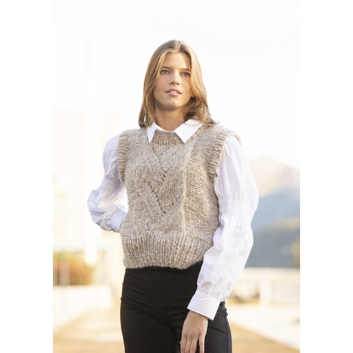 "Lace" Vest - Viking Design 2029-3 Kit - XS-XXL - Viking Alpaca Bris og Mohrino, fra Viking