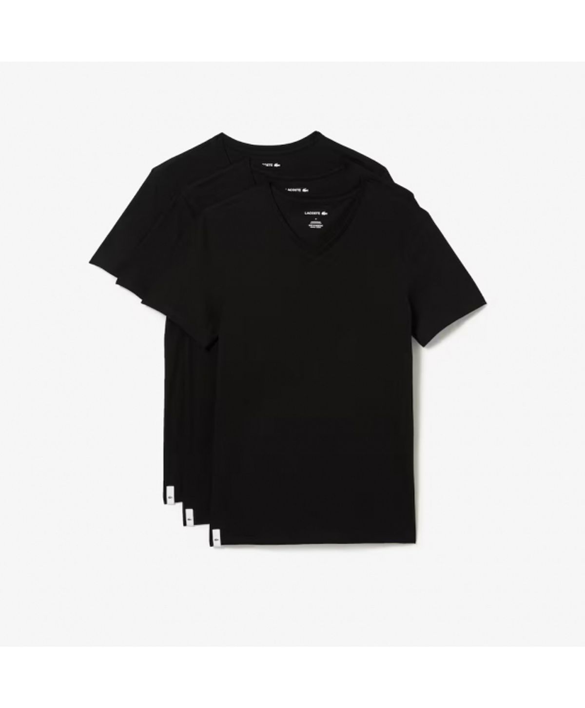 Lacoste 3-pak V-hals T-shirt i Sort til Herre