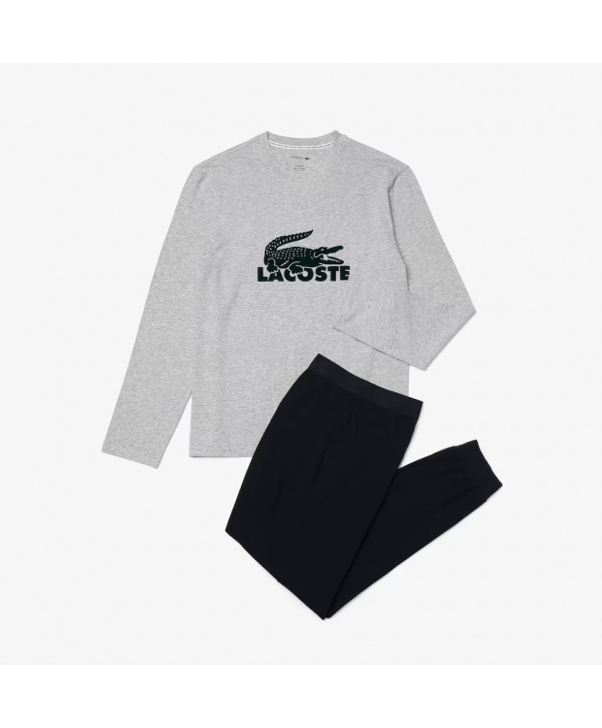 LACOSTE pyjamassæt i sort og grå til herre