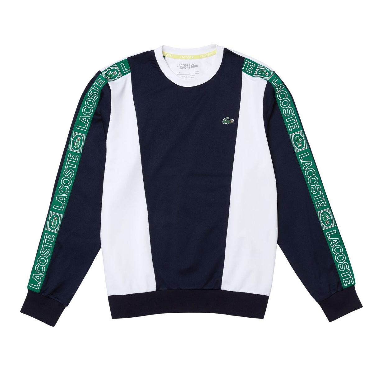 Lacoste Sport Branded Band Colour-block Sweatshirt Navy Blue/White