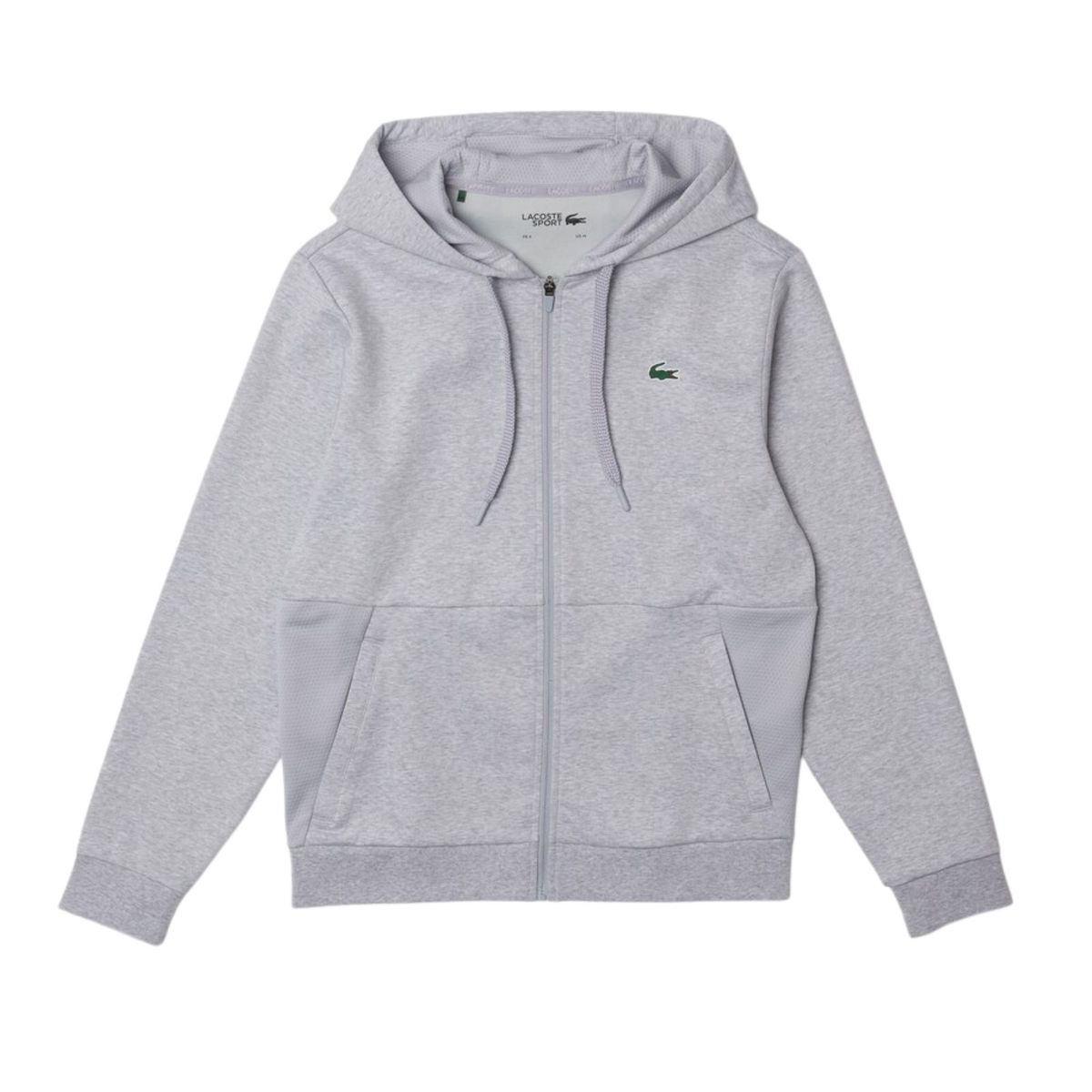 Lacoste Sport Mesh Panels Hoodie Grey