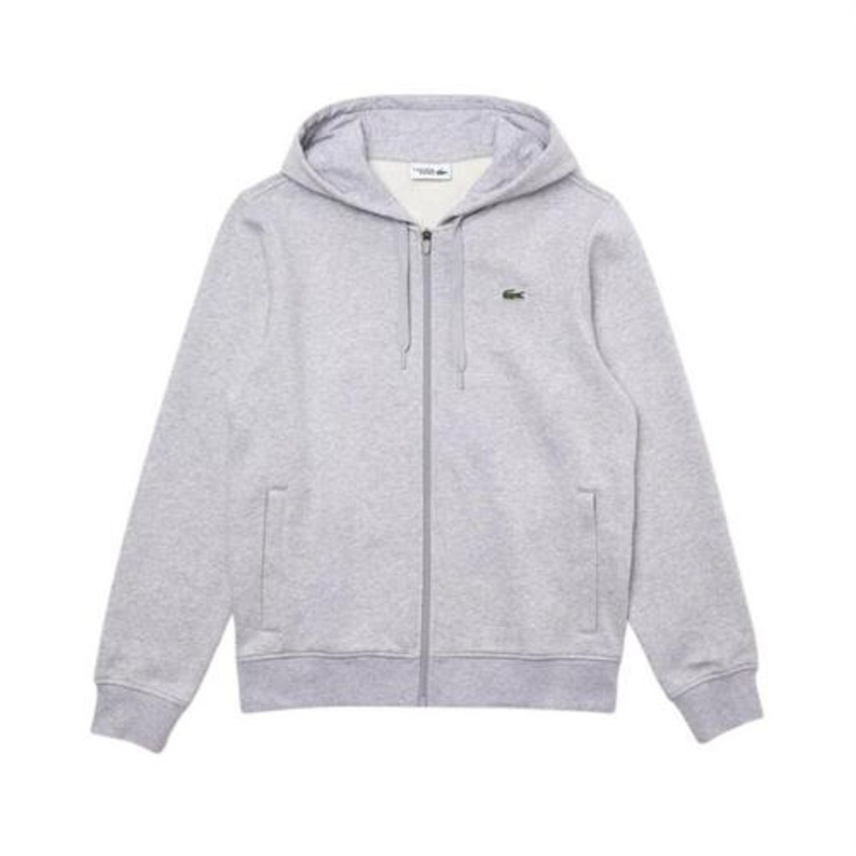 Lacoste Sport Zipper Hoodie Silver Chine/Elephant Grey