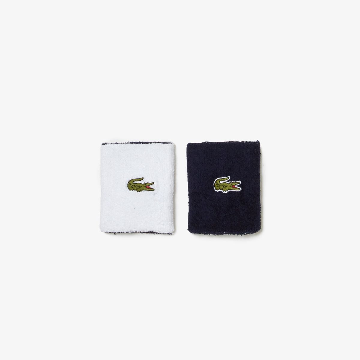 Lacoste Wristbands (2-pak, white/navy)