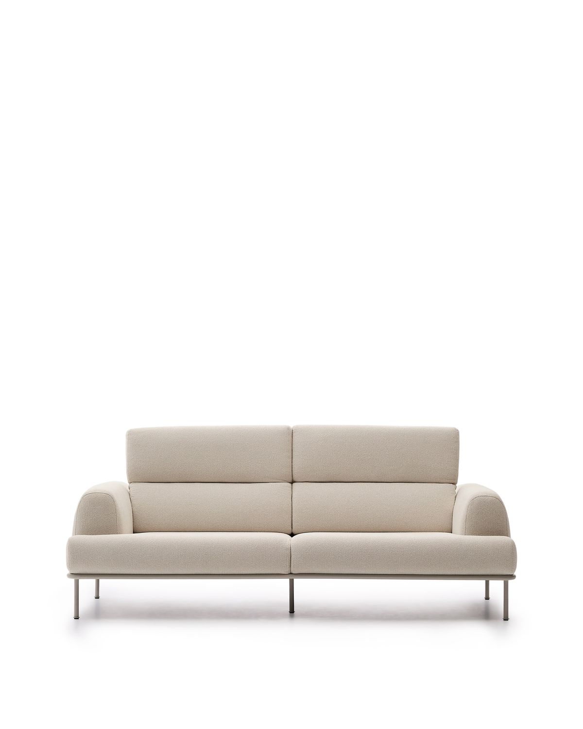 LAFORMA Aurum 3 pers. sofa, m. nakkestøtte - creme stof og mat grå metal (B:234cm)