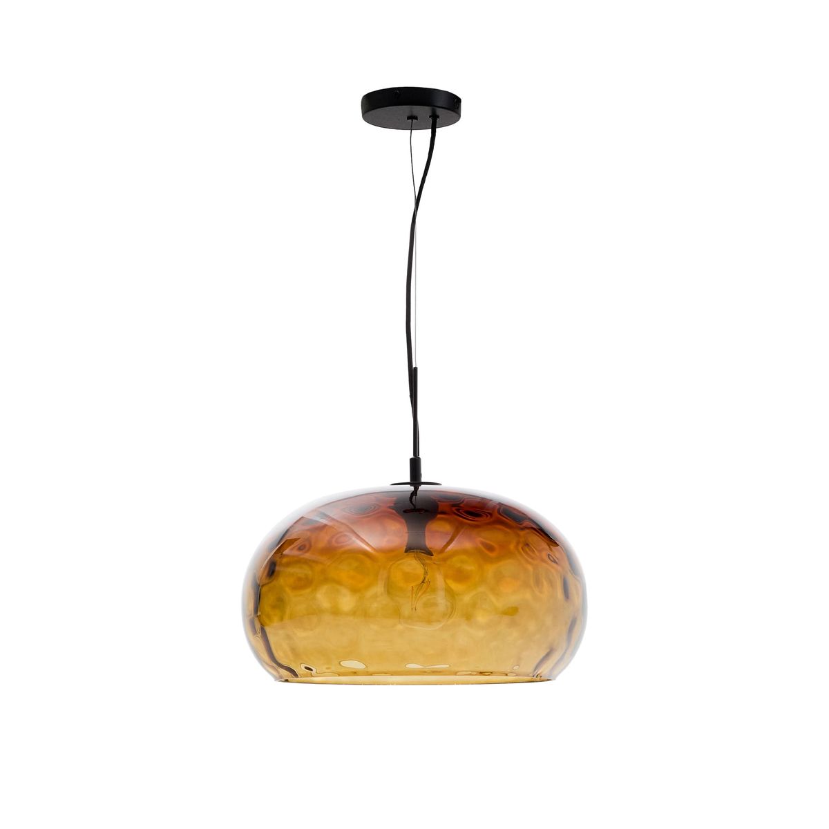 LAFORMA Balma loftslampe i brunt glas, Ã 40 cm