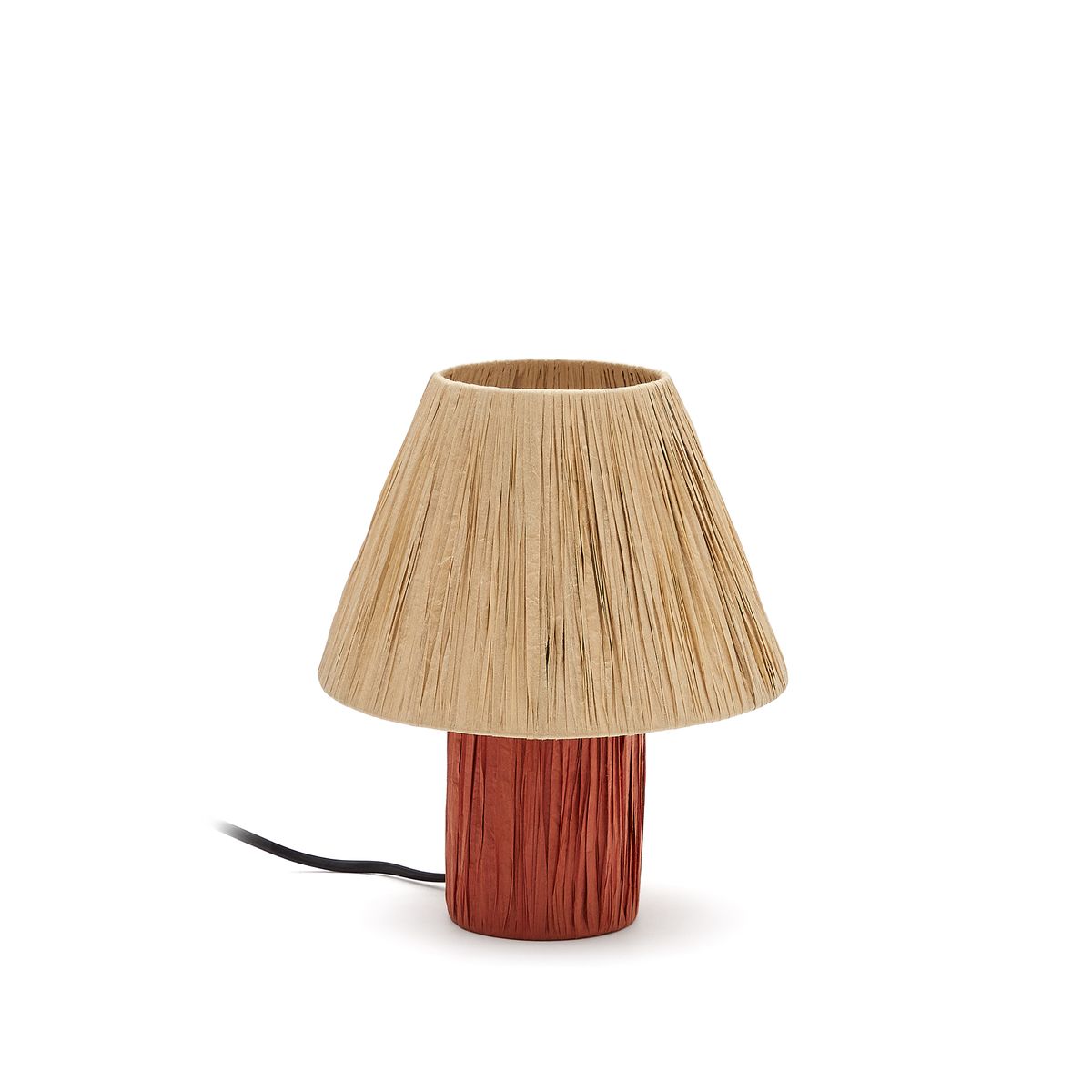 LAFORMA Pulmi bordlampe - natur/terracotta polyrattan/rattan