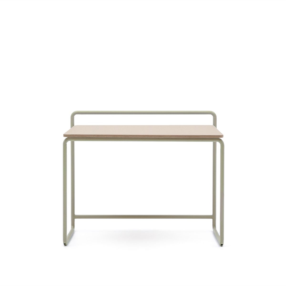 LAFORMA Tinn skrivebord i askefinér med beige metalstruktur, 82 x 45 cm