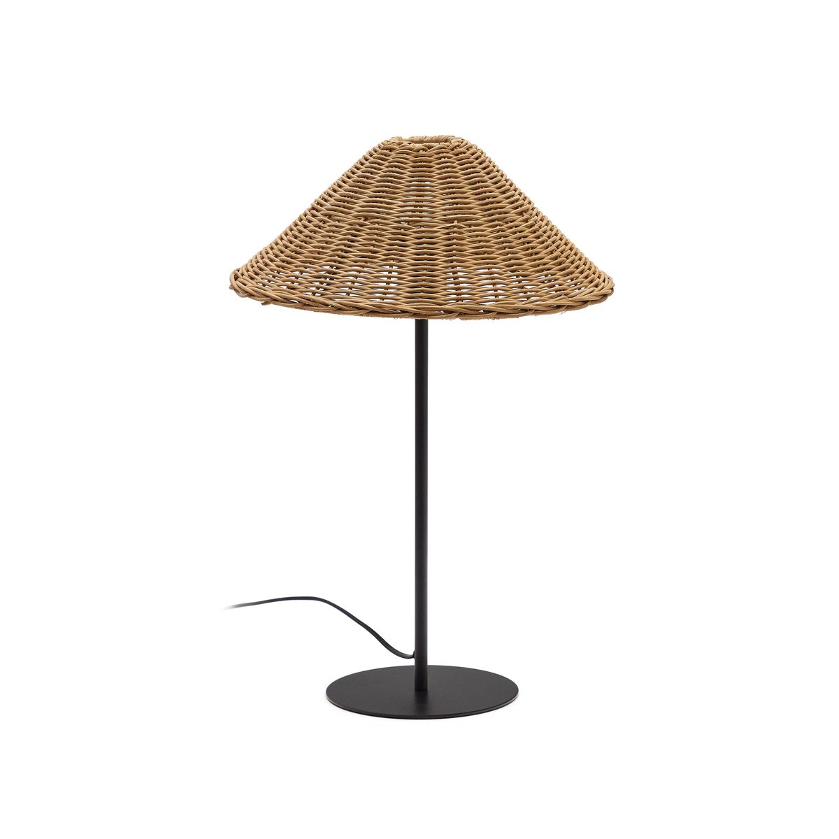 LAFORMA Urania bordlampe - rattan og sort metal