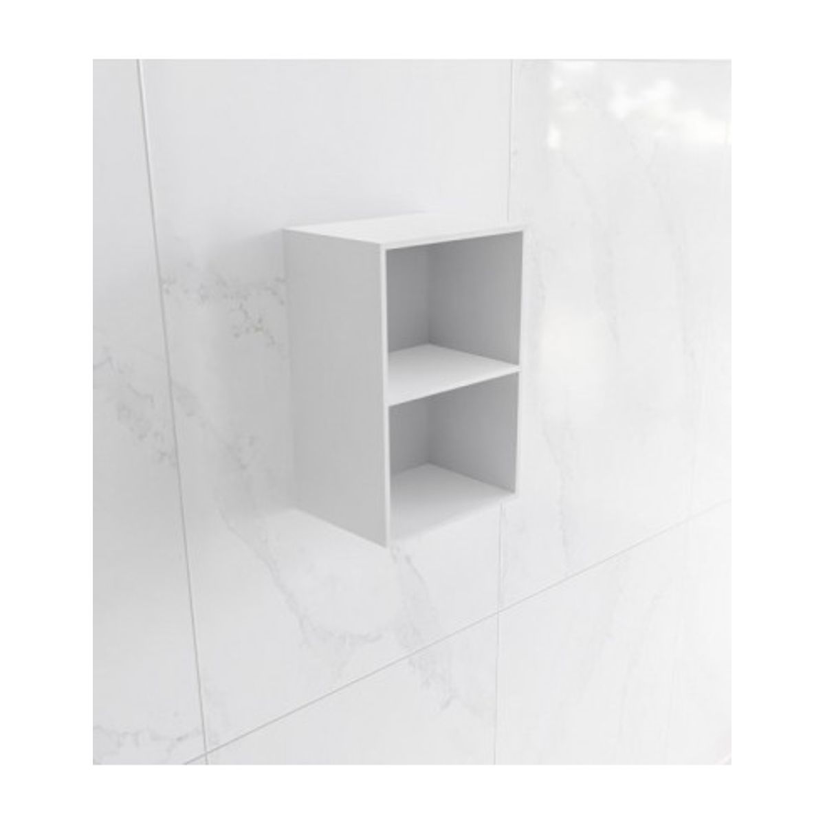 LAGOM hylde til badeværelset 45 x 30 cm Solid surface - Talkum