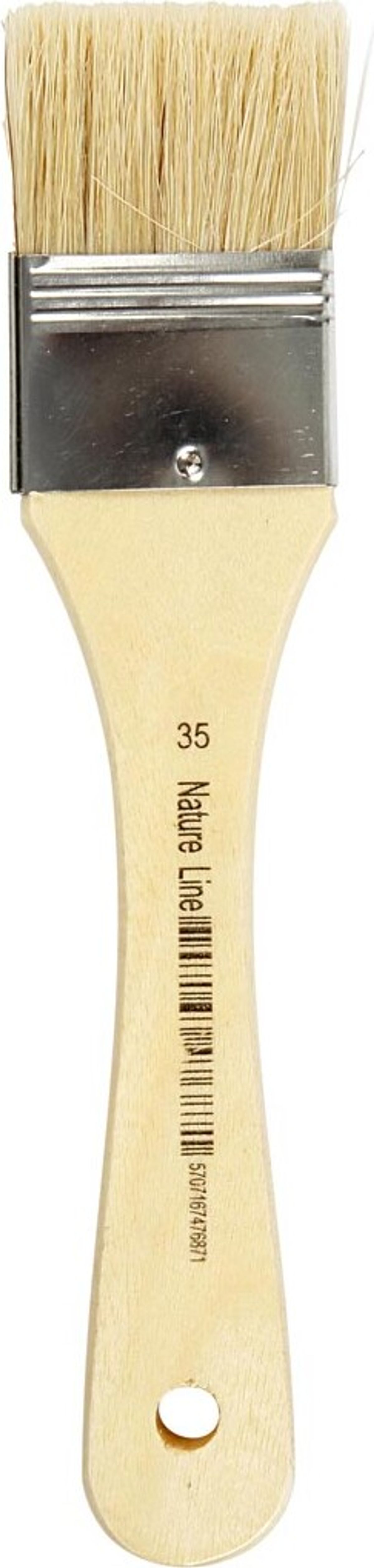 Lakpensel - L 18,5 Cm - B 35 Mm - Flad - 12 Stk.