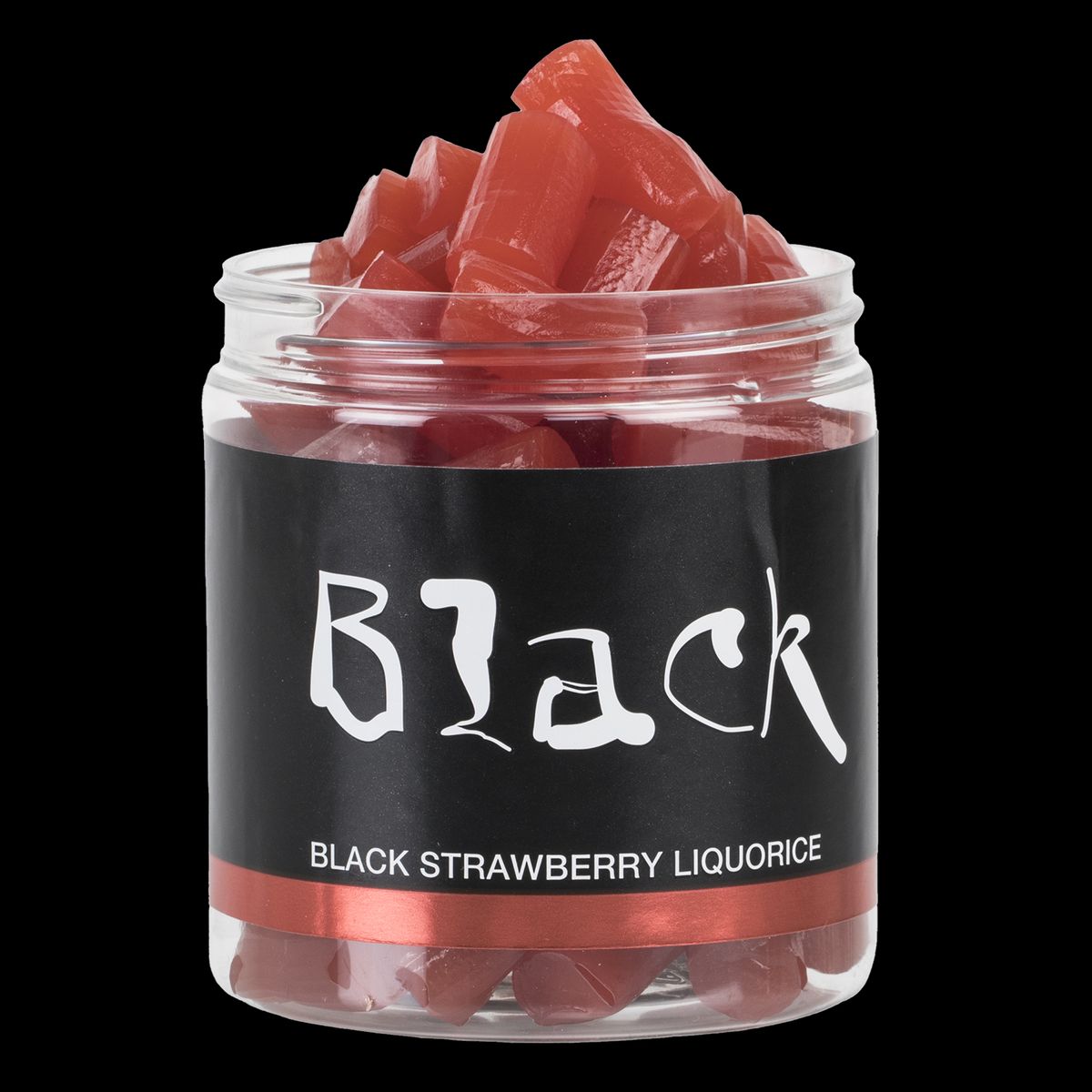 Lakrids med jordbærsmag 170g, Black liquorice