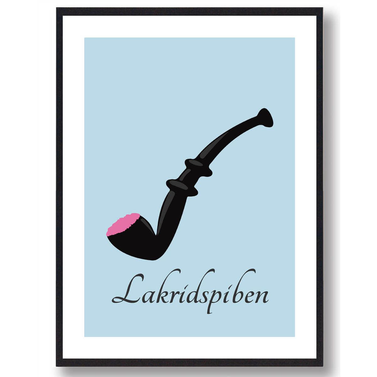 Lakridspibeplakat - blå (Størrelse: L - 50x70cm (B2))