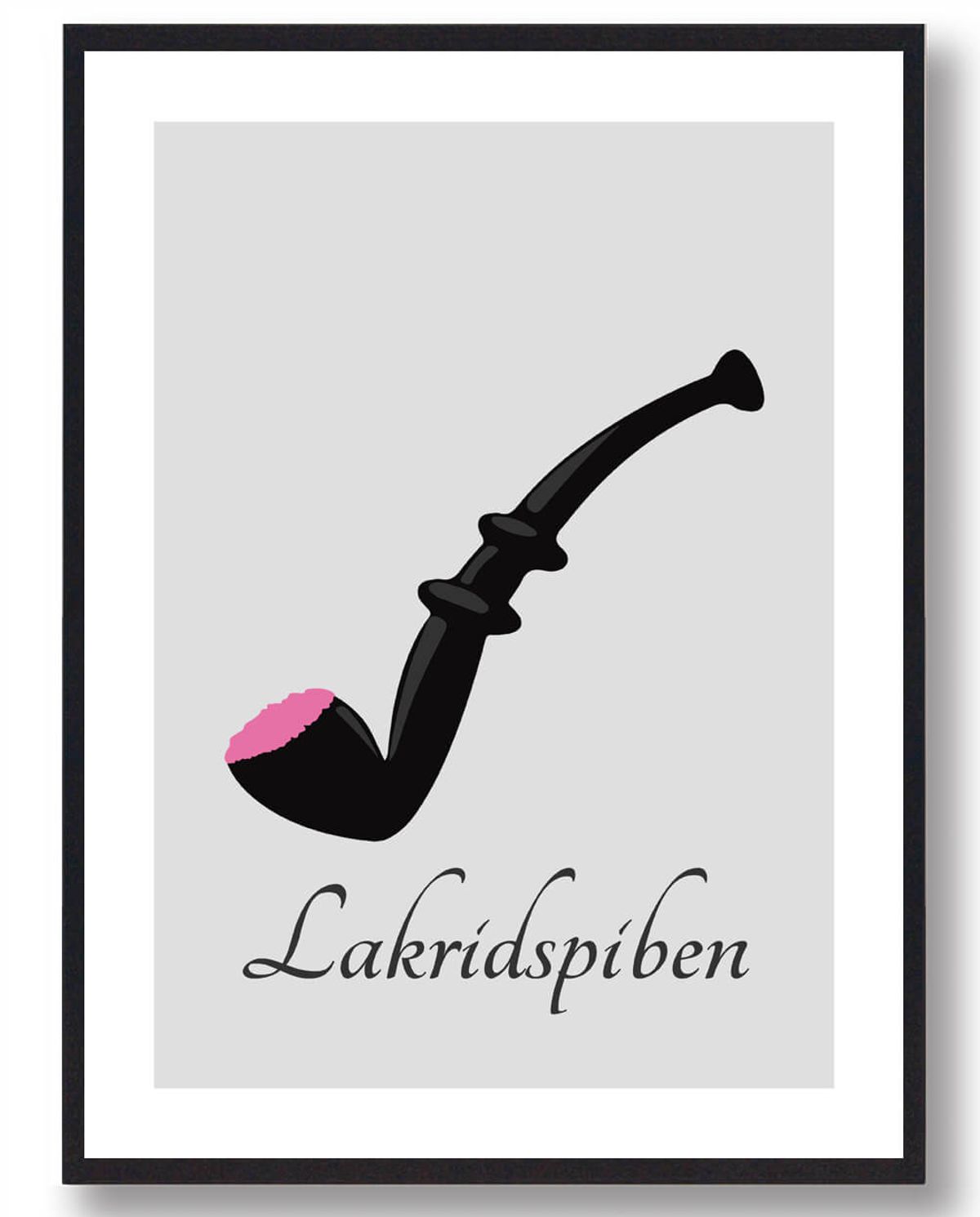 Lakridspibeplakat - grå (Størrelse: L - 50x70cm (B2))