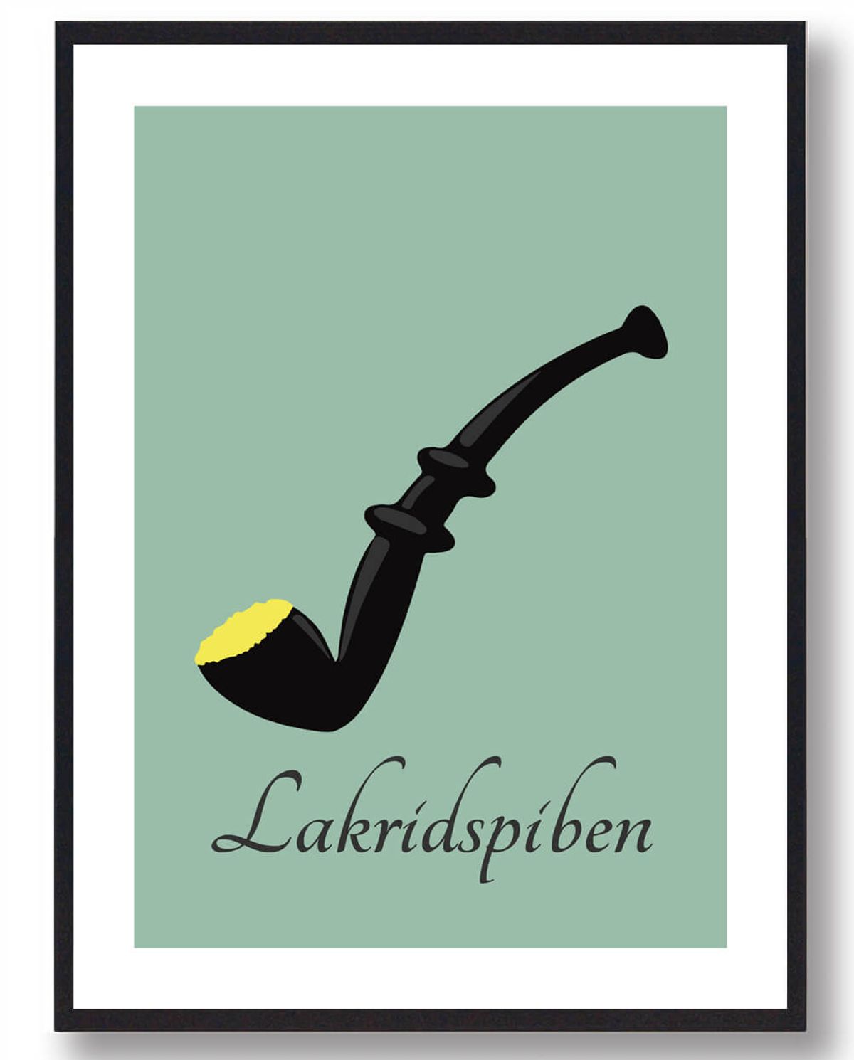 Lakridspibeplakat grøn - gul krymmel (Størrelse: L - 50x70cm (B2))