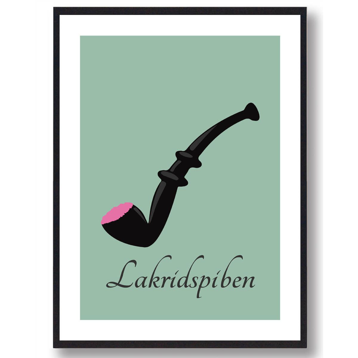 Lakridspibeplakat - grøn (Størrelse: L - 50x70cm (B2))