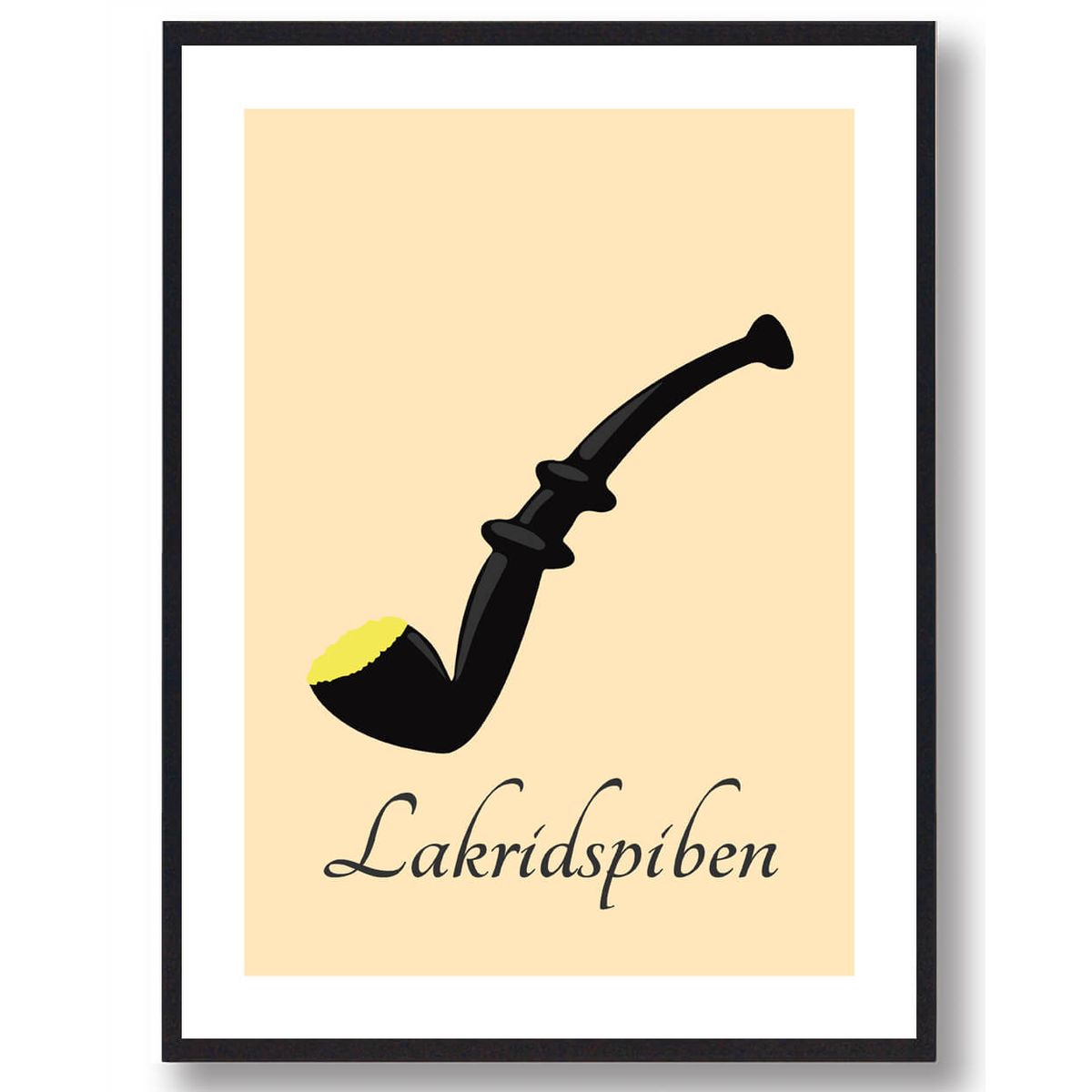 Lakridspibeplakat gul - gul krymmel (Størrelse: L - 50x70cm (B2))