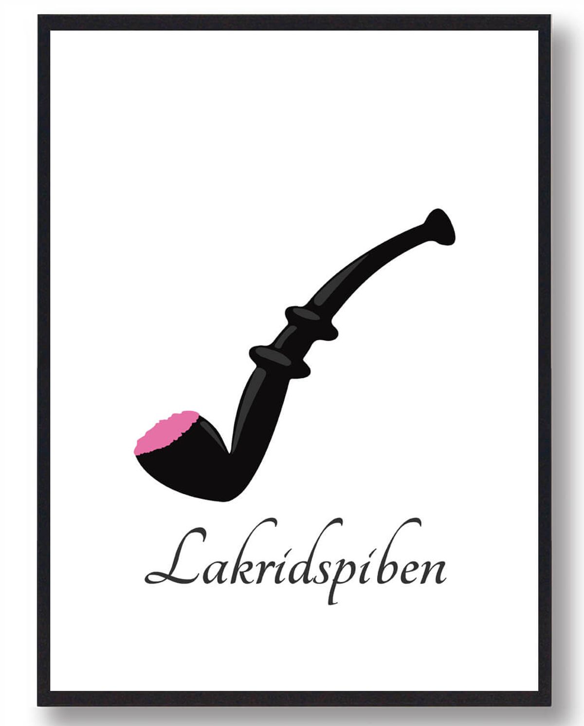 Lakridspibeplakat - hvid (Størrelse: L - 50x70cm (B2))