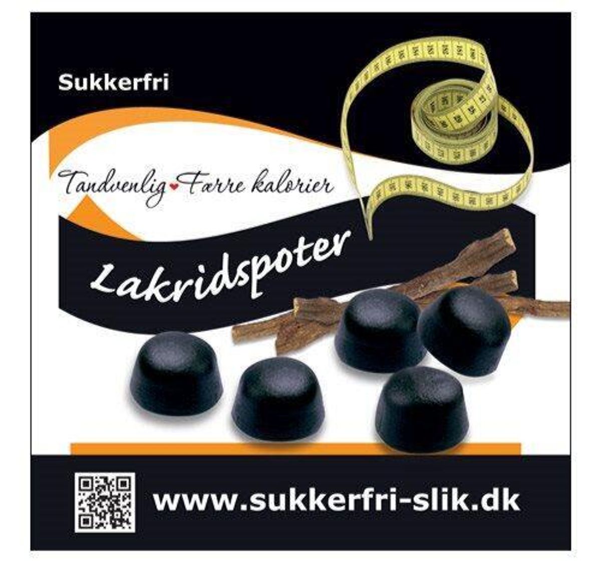 Lakridspoter søde sukkerfri, 90g.